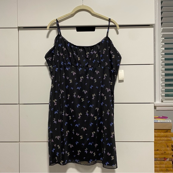Aeropostale Butterfly Print Scoop-Neck Mesh Slip Dress - Picture 2 of 8